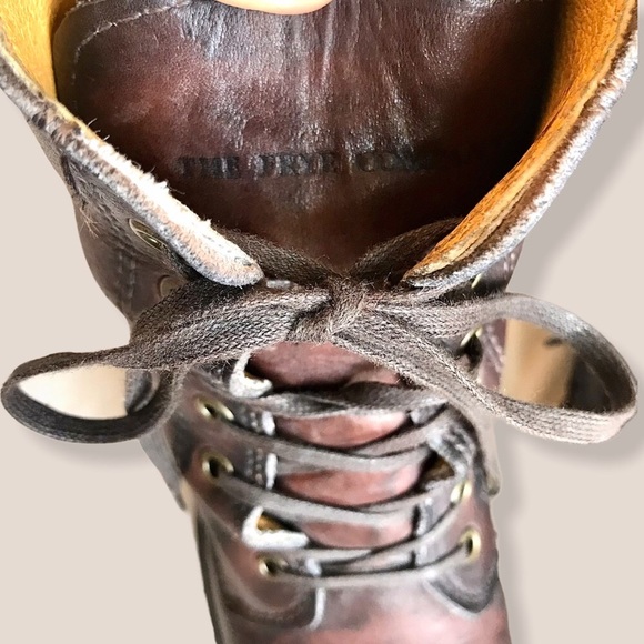 RARE Frye Sabrina 6G Lace Up Heeled Combat Boot - Picture 8 of 16